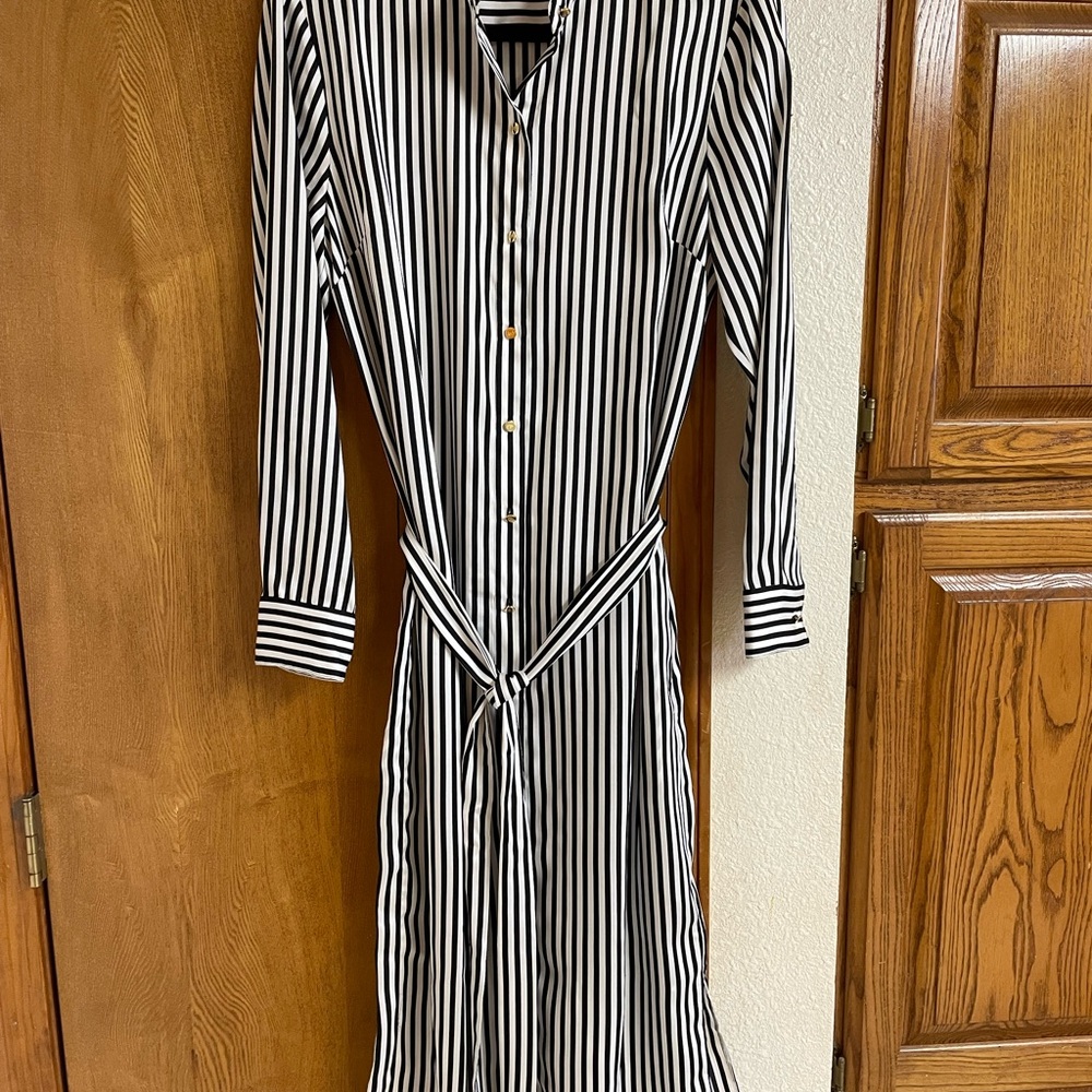 Ralph Lauren Black and White Long Sleeve Dress